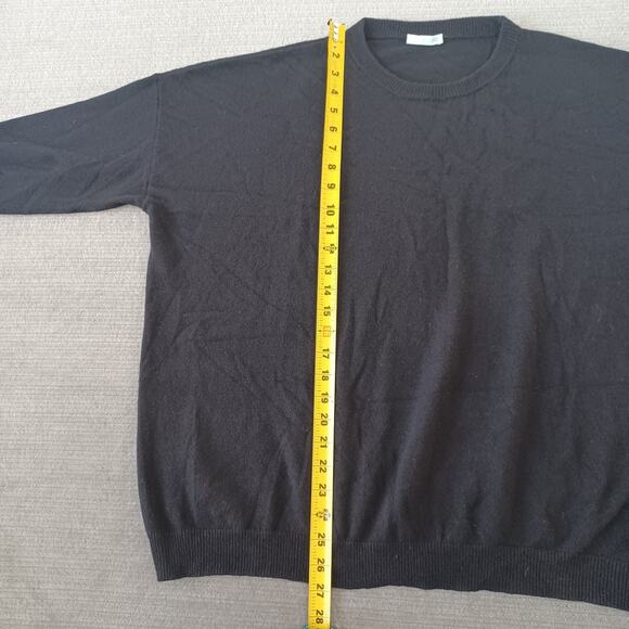 Lost & Found Cashmere Sweater Mens Large Black Crew Stretch Casual Oversized - Picture 7 of 9